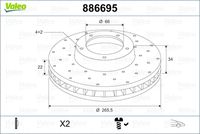 VALEO 886695 - Disco de freno