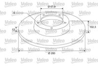 VALEO 675407 - año construcción desde: 04/2001<br>año construcción hasta: 07/2006<br>Lado de montaje: Eje delantero<br>Tipo de disco de frenos: ventilado<br>Superficie: revestido<br>Diámetro exterior [mm]: 305<br>Espesor de disco de frenos [mm]: 28<br>Diámetro de centrado [mm]: 72<br>Altura [mm]: 50<br>Espesor mínimo [mm]: 24<br>Llanta, nº de taladros: 5<br>Peso [kg]: 9,78<br>