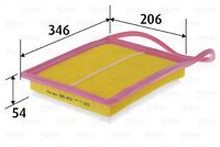 VALEO 585402 - Altura [mm]: 57<br>Ancho [mm]: 205,0<br>Longitud [mm]: 348<br>Peso [kg]: 0,314<br>Tipo de filtro: Cartucho filtrante<br>