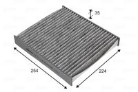 VALEO 715727 - Cantidad: 1<br>Tipo de filtro: Filtro carbón activado con polifenol<br>Propiedad química: antibacteriano<br>Tipo de filtro: con efecto fungicida<br>Tipo de filtro: con efecto antialérgico<br>Longitud [mm]: 224<br>Ancho [mm]: 254<br>Altura [mm]: 35<br>