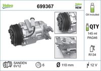 VALEO 699367 - Compresor, aire acondicionado - VALEO CORE-FLEX