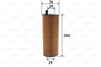 VALEO 586599 - Tipo de filtro: Cartucho filtrante<br>Altura [mm]: 200<br>Diámetro exterior [mm]: 72<br>Diámetro exterior 1 [mm]: 76<br>Diám. int. 1 [mm]: 29<br>Diám. int. 2[mm]: 29<br>