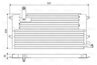 VALEO 822586 - Tipo de vehículo: 3A5<br>Material: Aluminio<br>Longitud de red [mm]: 712<br>Ancho de red [mm]: 325<br>Profundidad de red [mm]: 34<br>