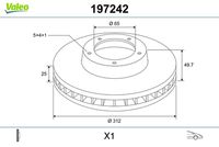 VALEO 197242 - Disco de freno