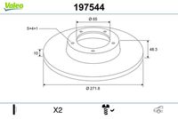 VALEO 197544 - Disco de freno