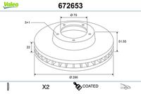 VALEO 672653 - Disco de freno