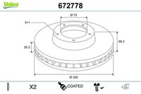 VALEO 672577 - Disco de freno - COATED