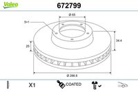 VALEO 672618 - Disco de freno - COATED