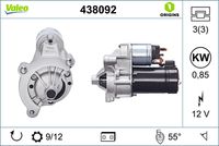 VALEO 438092 - Motor de arranque - VALEO ORIGINS NEW OE TECHNOLOGY