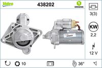 VALEO 438202 - Motor de arranque - VALEO ORIGINS NEW OE TECHNOLOGY