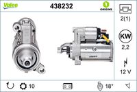 VALEO 438232 - Motor de arranque - VALEO ORIGINS NEW OE TECHNOLOGY