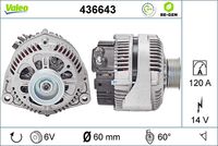 VALEO 436643 - Alternador - VALEO RE-GEN REMANUFACTURED