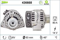 VALEO 436668 - Alternador - VALEO RE-GEN REMANUFACTURED