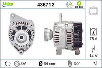 VALEO 436712 - Alternador - VALEO RE-GEN REMANUFACTURED