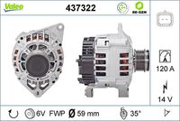 VALEO 437322 - Alternador - VALEO RE-GEN REMANUFACTURED