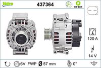 VALEO 437364 - Alternador - VALEO RE-GEN REMANUFACTURED