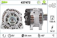 VALEO 437472 - Alternador - VALEO RE-GEN REMANUFACTURED