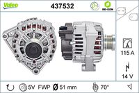 VALEO 437532 - Alternador - VALEO RE-GEN REMANUFACTURED