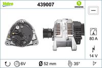 VALEO 439007 - Alternador - VALEO ORIGINS NEW OE TECHNOLOGY