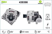 VALEO 439398 - Alternador - VALEO ORIGINS NEW OE TECHNOLOGY