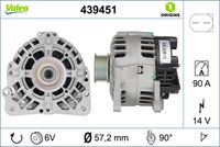 VALEO 439451 - Alternador - VALEO ORIGINS NEW OE TECHNOLOGY