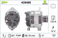 VALEO 439480 - Alternador - VALEO ORIGINS NEW OE TECHNOLOGY