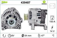 VALEO 439487 - Alternador - VALEO ORIGINS NEW OE TECHNOLOGY