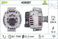 VALEO 439597 - Alternador - VALEO ORIGINS NEW OE TECHNOLOGY