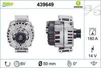 VALEO 439649 - Alternador - VALEO ORIGINS NEW OE TECHNOLOGY