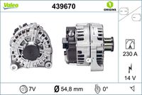 VALEO 439670 - Alternador - VALEO ORIGINS NEW OE TECHNOLOGY