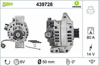 VALEO 439728 - Alternador - VALEO ORIGINS NEW OE TECHNOLOGY