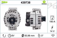 VALEO 439738 - Alternador - VALEO ORIGINS NEW OE TECHNOLOGY