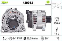 VALEO 439913 - Alternador - VALEO ORIGINS NEW OE TECHNOLOGY