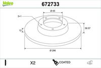 VALEO 672500 - Disco de freno - COATED