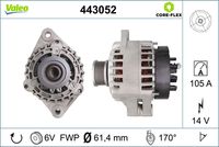 VALEO 443052 - Alternador - VALEO CORE-FLEX