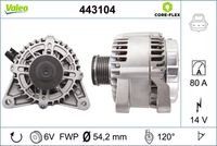 VALEO 443104 - Alternador - VALEO CORE-FLEX