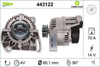 VALEO 443122 - Alternador - VALEO CORE-FLEX