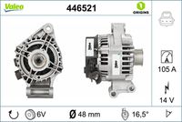 VALEO 446521 - Alternador - VALEO ORIGINS NEW OE TECHNOLOGY