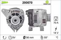 VALEO 200070 - Alternador - VALEO CORE-FLEX