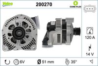 VALEO 200270 - Alternador - VALEO CORE-FLEX