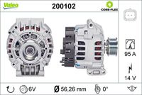 VALEO 200102 - Alternador - VALEO CORE-FLEX