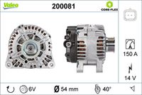 VALEO 200081 - Alternador - VALEO CORE-FLEX