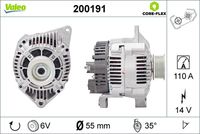 VALEO 200191 - Alternador - VALEO CORE-FLEX