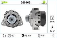 VALEO 200165 - Alternador - VALEO CORE-FLEX