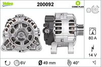 VALEO 200092 - Alternador - VALEO CORE-FLEX