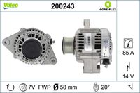 VALEO 200243 - Alternador - VALEO CORE-FLEX