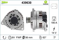 VALEO 439630 - Alternador - VALEO ORIGINS NEW OE TECHNOLOGY