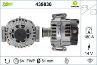 VALEO 439836 - Alternador - VALEO ORIGINS NEW OE TECHNOLOGY