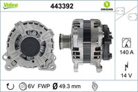 VALEO 443392 - Alternador - VALEO ORIGINS NEW OE TECHNOLOGY