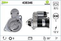 VALEO 438346 - Motor de arranque - VALEO ORIGINS NEW OE TECHNOLOGY